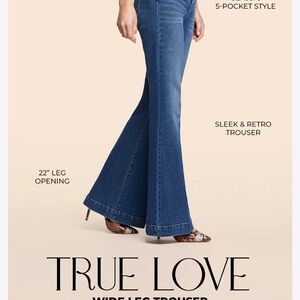 Jessica Simpson True Love Wide Leg Trouser Dark Jeans size 29